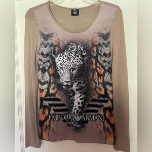 Emporio Armani Soft Scoop-Neck Tee. Ladies Size L